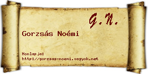 Gorzsás Noémi névjegykártya