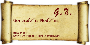 Gorzsás Noémi névjegykártya